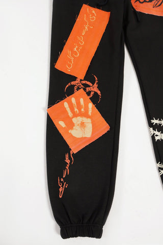 "BREATH OF FIRE" HANDPRINTED SWEATPANTS - Rastah