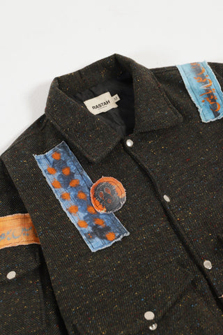 PATCHWORK HANDWOVEN BOMBER JACKET - Rastah