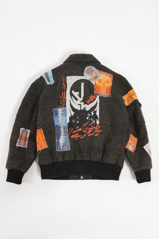 PATCHWORK HANDWOVEN BOMBER JACKET - Rastah
