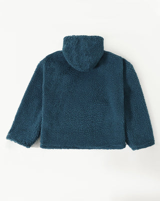 Blue sherpa logo hoodie