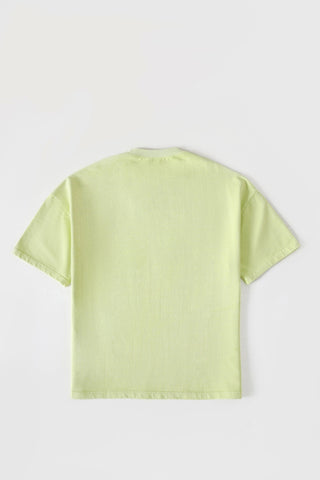 "Summer green" garment dyed logo T-shirt