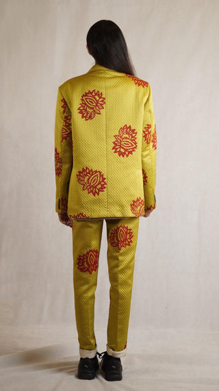 Lime green block printed trousers - Rastah