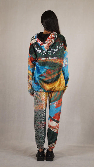 Hand Block Printed "RAVE" Velvet Sweatpants - Rastah