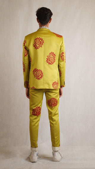 Lime green block printed trousers - Rastah