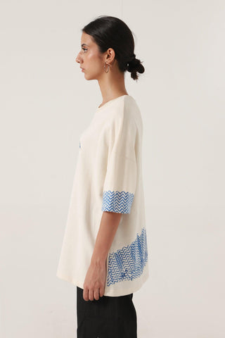BEIGE BLOCK PRINTED T-SHIRT - Rastah