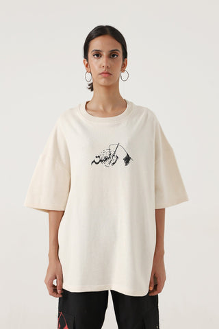 EYE OF THE STORM - BEIGE T-SHIRT - Rastah