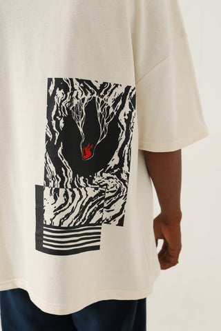 EYE OF THE STORM - BEIGE T-SHIRT - Rastah