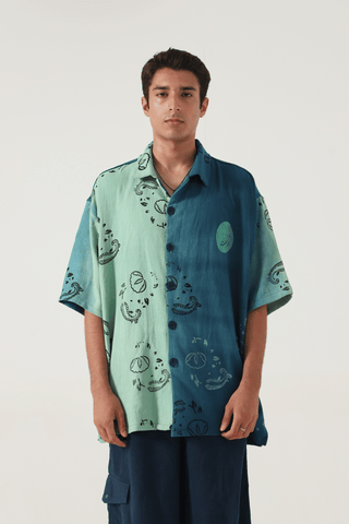 BLOCKPRINTED TIE-DYE SHIRT - Rastah