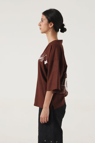 REBIRTH - BROWN BUTTON DOWN SHIRT - Rastah