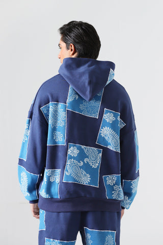 "Unfinished sky" blockprint hoodie