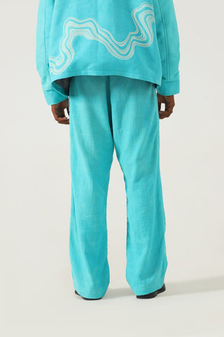 SKY BLUE HANDWOVEN PANTS - Rastah