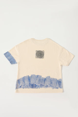 BEIGE BLOCK PRINTED T-SHIRT - Rastah
