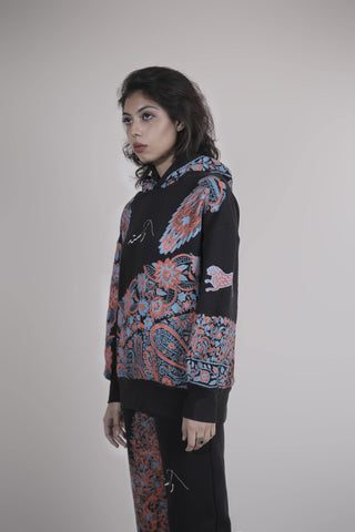 Psychedelic Block-Print Hoodie - Rastah
