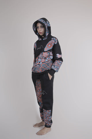 Psychedelic Block-Print Hoodie - Rastah