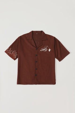 REBIRTH - BROWN BUTTON DOWN SHIRT - Rastah