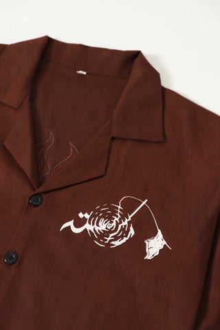 REBIRTH - BROWN BUTTON DOWN SHIRT - Rastah