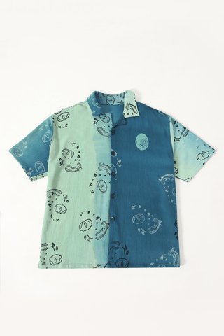 BLOCKPRINTED TIE-DYE SHIRT - Rastah