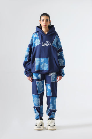"Unfinished sky" blockprint hoodie
