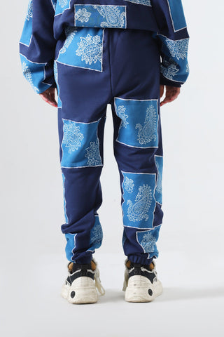 "Unfinished sky" blockprint sweatpants