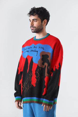 "This means something" jacquard knit sweatshirt
