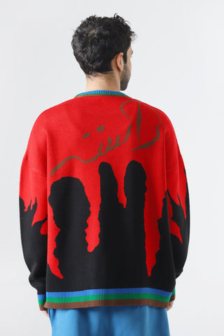 "This means something" jacquard knit sweatshirt