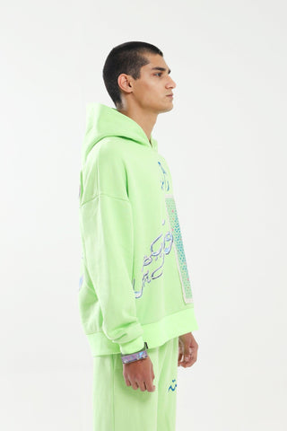 "THE WATCHMAN" NEON GREEN HOODIE - Rastah