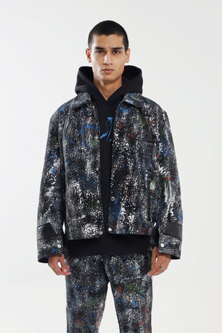 "RACING MIND" HAND PRINTED DENIM JACKET - Rastah