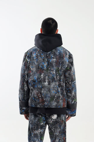 "RACING MIND" HAND PRINTED DENIM JACKET - Rastah