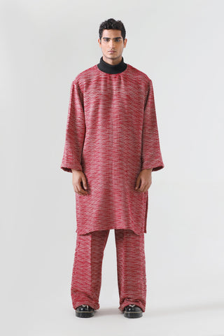 "Talaash" handwoven mock neck kameez