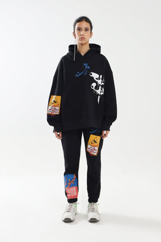 "KHABARDAR" HAND SCREEN PRINTED HOODIE - Rastah