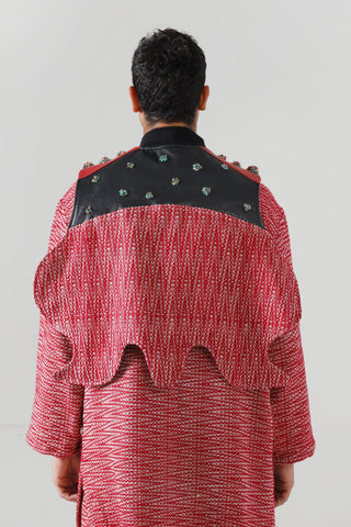 Hand embellished leather vest