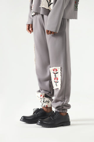 Blockprint charcoal sweatpants