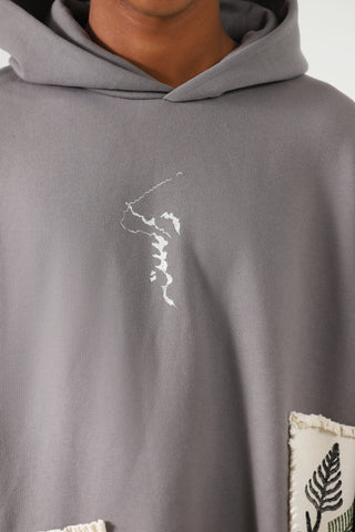 Blockprint charcoal hoodie