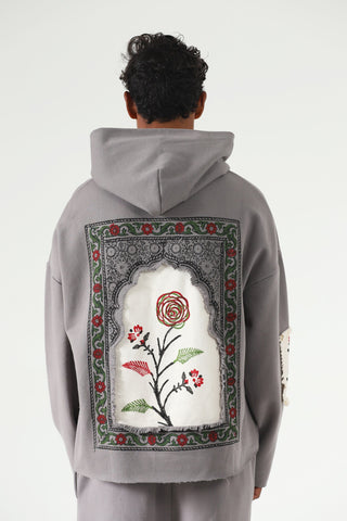 Blockprint charcoal hoodie