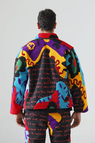 "Mindfulness" embroidered coach jacket