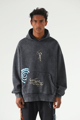 "Khamoshi" acid wash hoodie