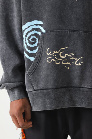 "Khamoshi" acid wash hoodie