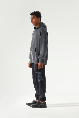 "Khamoshi" acid wash hoodie