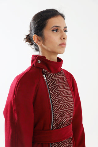 RED WOOLEN LONG COAT - Rastah
