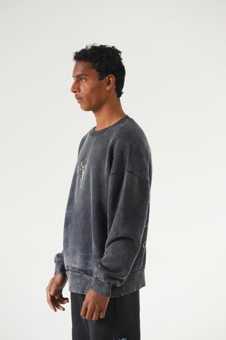"Broken man" acid wash sweatshirt