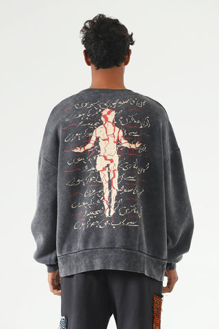 "Broken man" acid wash sweatshirt
