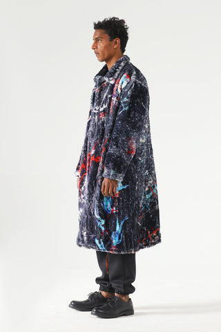 Abstract graffiti long coat