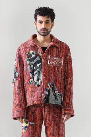 "Sadequain" jacquard embroidery jacket