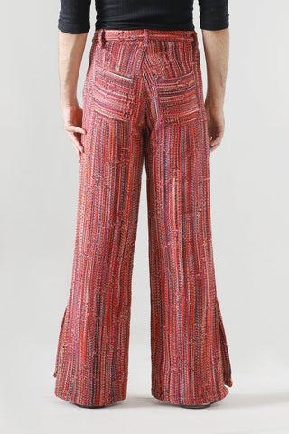 "Sadequain" jacquard embroidered trousers