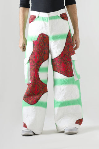 "Cloudy love" quilted trousers