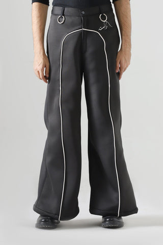 Neoprene flared trousers