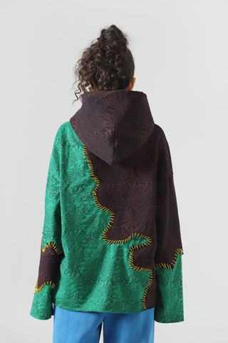 "Past of healing" hand block printed hoodie