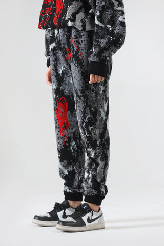 "Shadows" jacquard knit sweatpants