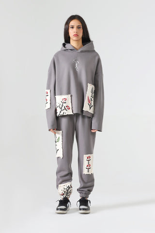 Blockprint charcoal sweatpants