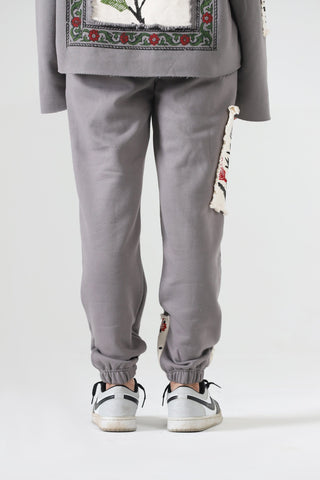 Blockprint charcoal sweatpants